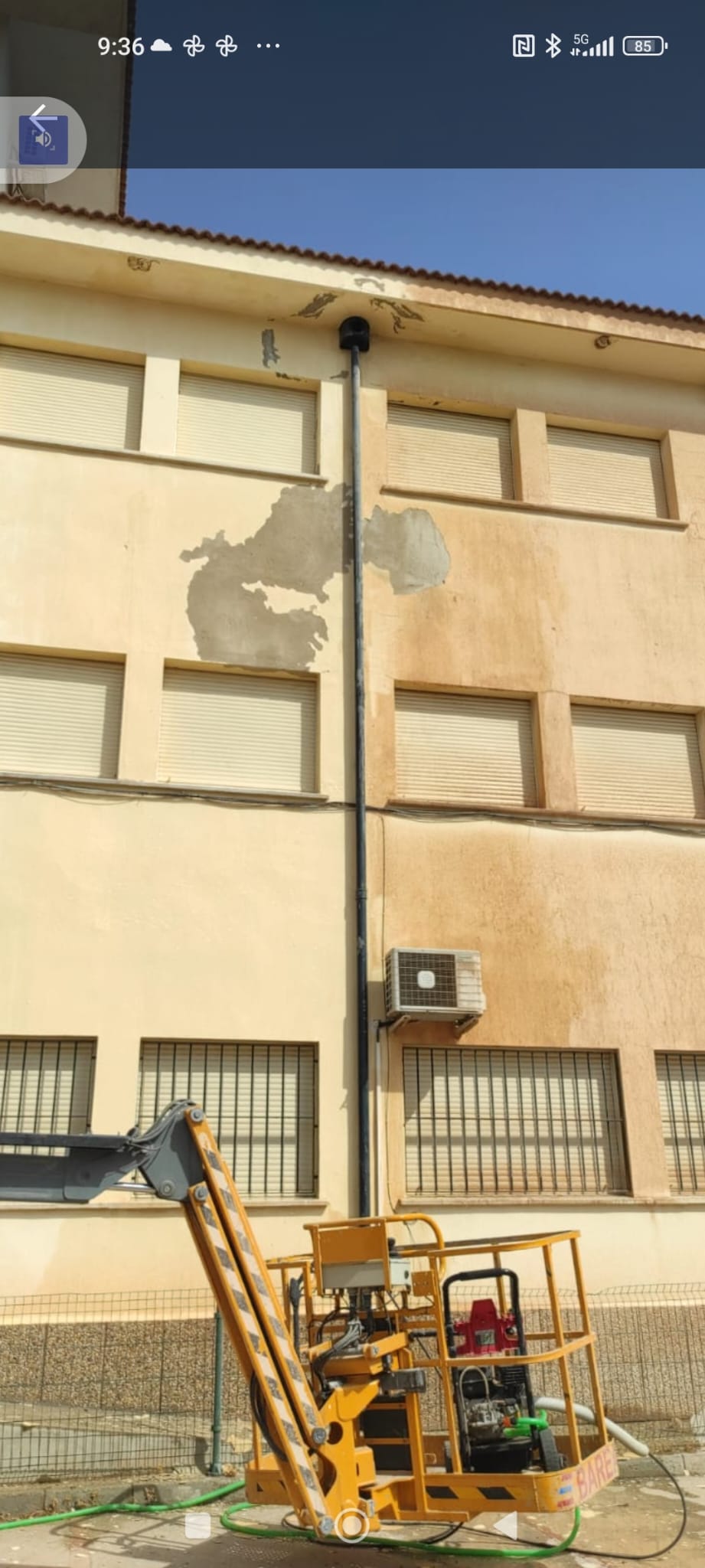 imagen de trabajo de lavado con máquina y impermeabilización